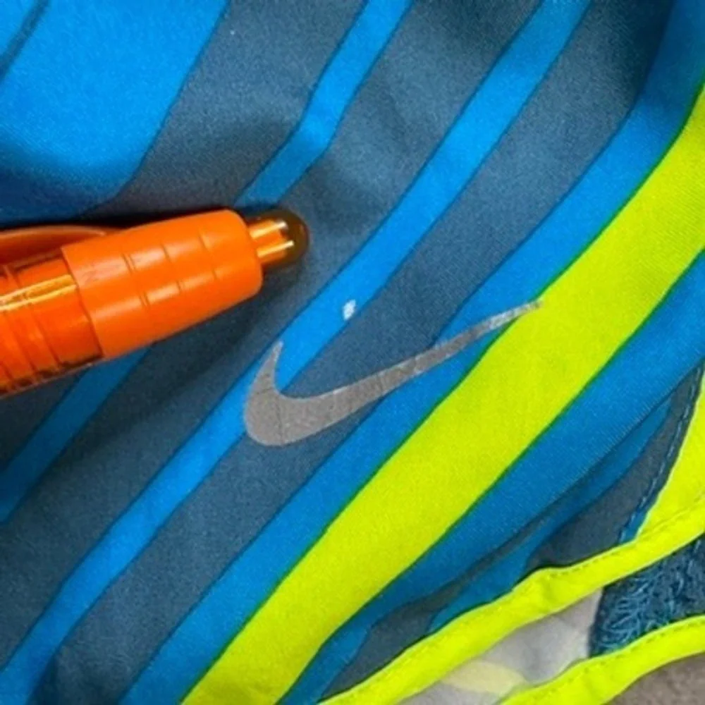Nike Running Shorts Dri-FIT Geometric Athletic Medium Blue Yellow Performance